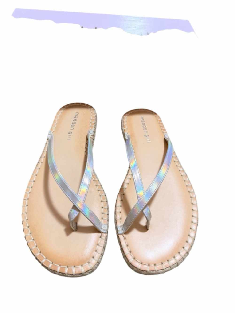 💚Madden Girl Tahiti Silver Hologram Size 7.5